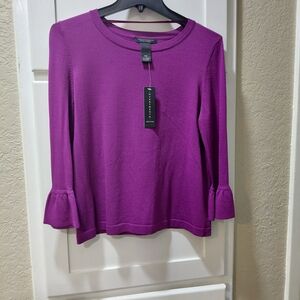 Investments Petites Purple Women's Top with Bell Sleeves